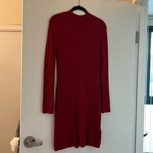 Abercrombie & Fitch Red Cable Knit Sweater Dress